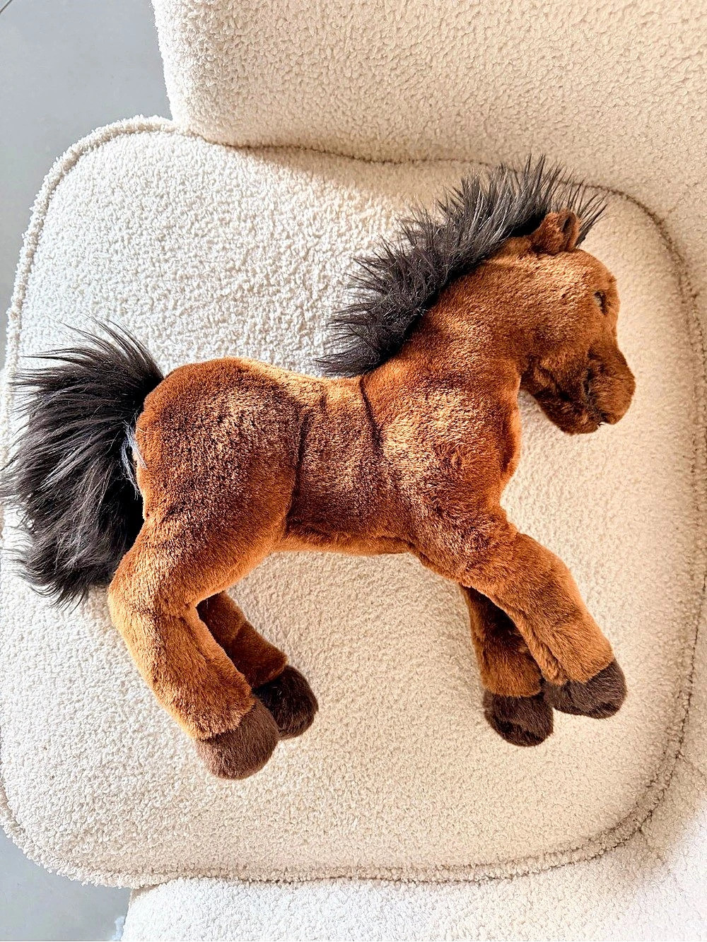 Steiff Horse Plush 14” Brown Black Mane Tail Button in Ear Germany 070716